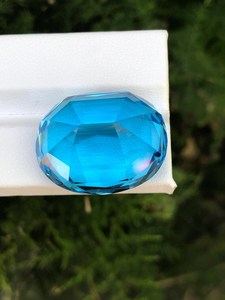 พลอยบลูโทแพซธรรมชาติทรงรี รับรองโดย IGI  หินหลวมสีอ่อนจาก Zubeda Gems Rajasthan สำหรับทำเครื่องประดับ ขายส่ง - Product Image 6