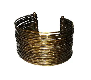 Brazalete de alambre de Metal y Latón chapado en oro antiguo para mujer, pulsera de fabricación de la India, regalo para hombre y niña, 2021