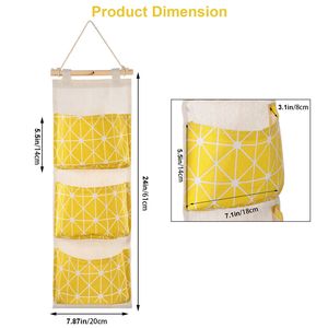 Organisateur mural à 3 poches, sac de rangement suspendu imperméable pour porte ou placard, 3 pochettes, sac de rangement mural - Product Image 4