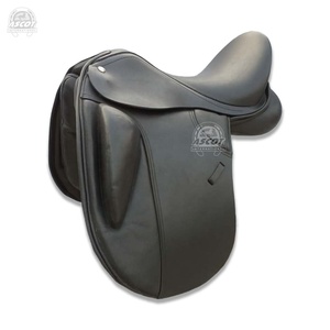 Selle de dressage anglaise équestre la plus vendue en cuir véritable en marron noir pour l'équitation - Product Image 2