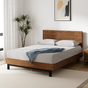 Lit en bois moderne best-seller, meubles de chambre à coucher abordables et élégants pour la maison, la villa, l'hôtel - Product Image 1