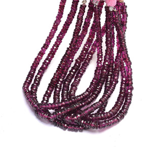 AAA+ Rhodolite 4mm-5mm Faceted Heishi <b>Beads</b> Natural Purple Garnet Semi Precious Gemstone Rondelle Spacer Loose <b>Beads</b> For Jewelry - Product Image 4