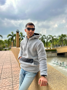 เสื้อฮู้ดขนเฟลซเชอร์ปาสำหรับผู้หญิงฤดูหนาว แบบมีซิปครึ่งตัว  รับผลิตตามแบบ OEM พร้อมโลโก้  เสื้อแจ็คเก็ตขนเฟลซเชอร์ปาสำหรับเล่นกีฬากลางแจ้ง  ขายส่งแบบ unisex - Product Image 4