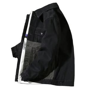 Custom Trendy Denim Jacket for Man Loose Fit Casual <b>Clothing</b> European <b>American</b> Street Style Vintage Casual Wear Jacket - Product Image 3