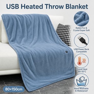Manta Térmica OEM/ODM de 80x150cm, Suave, de Felpa, con Alimentación USB, Lavable a Máquina, para Hogar/Oficina - Product Image 6