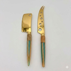 New Arrival Luxury Design Stainless Steel <b>Cheese</b> <b>knives</b> <b>Set</b> of 2 with Resin Handle for Butter and <b>Cheese</b> Spread for Home - Product Image 1