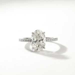 Lab Grown Diamond Oval Cut 2-4 Carat VS1 IGI Certified Simple Solitaire Diamond <b>Ring</b> 18k Solid Gold Platinum Engagement <b>Ring</b> - Product Image 3