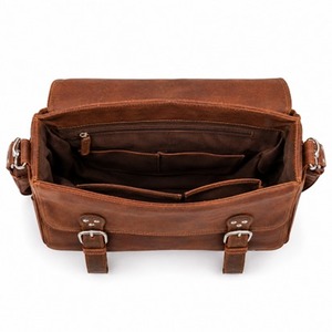 Sac messager de luxe en cuir véritable fait main, sac bandoulière, sacoche pour ordinateur portable, idéal pour le bureau, les voyages, unisexe, pour le travail, cadeaux d'affaires haut de gamme - Product Image 2