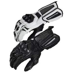 Guantes de Motocicleta de Cuero Rojo y Negro Transpirables con Protección Rígida en los Nudillos para Conducir en Verano - Product Image 4