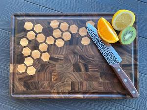 Planche à découper en bois d'acacia artisanale de qualité supérieure, durable, rectangulaire, épaisseur 1,2 cm, passe au lave-vaisselle, planche à découper et à servir pour la cuisine - Product Image 2