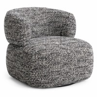 Fauteuil lounge pivotant contemporain – Fauteuil d'appoint moderne avec dossier incurvé et base pivotante – Fauteuil lounge