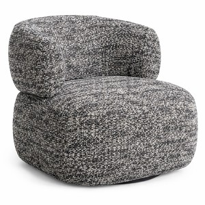 Contemporary Swivel Lounge Chair – Upholstered Curved Back Accent Chair Modern Accent Chair with Swivel Base – Lounge Chair - Product Image 1