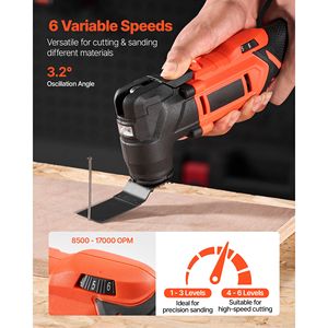 20V Cordless Oscillating <b>Tool</b> Multitool with 6 Variable Speeds 8500-17000 OPM 3.2 Degree Angle Battery <b>Powered</b> - Product Image 3