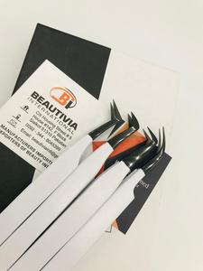 Pinzas de pestañas privadas personalizables profesionales Herramienta de extensión de pestañas sostenible de acero inoxidable con recubrimiento en polvo blanco y negro - Product Image 5