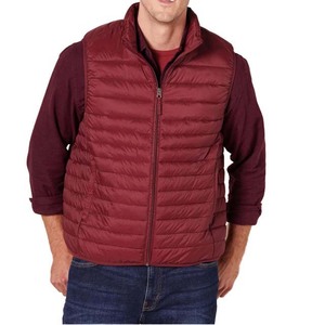 Most Trending Canvas Thick Lined Sleeveless Windproof Heated Anti-Uv Filled Stand Collar Puffer Vest Customized Packing <b>Men</b> - Product Image 1