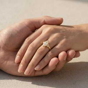 Anillo de Diamantes con Corte Marquise de 2.02CT, Diseño Floral, Cultivado en Laboratorio, Oro Sólido de 14K, Regalo para Ella, para Bodas y Fiestas - Product Image 6