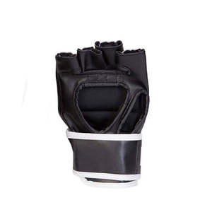 Nuevos Guantes de MMA de Cuero con Cierre de Velcro, Medios Dedos, Negros y Blancos, Unisex, para Entrenamiento de Artes Marciales, MMA, Kickboxing, BJJ - Product Image 4