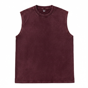 ODM Men Street Style Hip Hop Tank Top Custom Graphic Print 100% Soft Cotton Polyester Casual Sporty Sleeveless TankTops Tee - Product Image 5