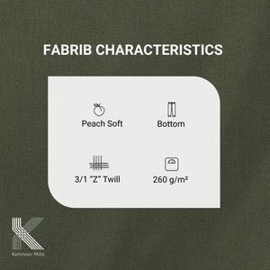 Tissu en coton et élasthanne le plus vendu, 260 GSM, sergé 3/1, bi-extensible, textile chino, fournisseur en gros OEM ODM - Product Image 3