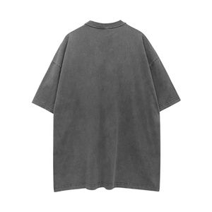 Camiseta de Alta Calidad, Nueva Llegada, OEM, Venta al Por Mayor, Logotipo Personalizado, Camiseta de Algodón 100% Lavado Ácido, Camiseta Holgada Lisa para Hombre - Product Image 2