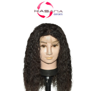 Perruque en cheveux humains Remy indiens de qualité supérieure, noir naturel, entièrement en dentelle, prête à porter, finition douce et soyeuse, densité personnalisée, double trame faite à la machine - Product Image 3