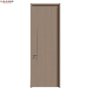 Puerta de Madera de PVC de Diseño Moderno Personalizable para Entrada, Oficina, Interior de Casa, Villa, Puerta de Madera MDF Sólida - Product Image 1