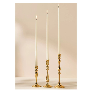 Porte-bougies dorés texturés de luxe en gros, style vintage, en métal, pour bougies coniques, pour décoration de centre de table de mariage moderne - Product Image 5