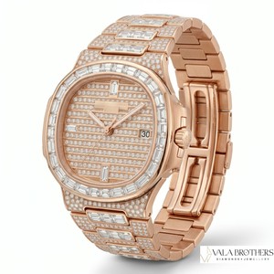 Montre Patak Philippe pour femme en or rose avec diamants, 39 mm, cadran rond, mécanique analogique, fermoir déployant, bracelet de luxe - Product Image 5