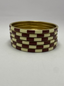 Best Selling Fashion Jewelry From India Gold and Silver Plated Brass Bangles Set with <b>Resin</b> Inlay Work for Gift and Party - Product Image 3