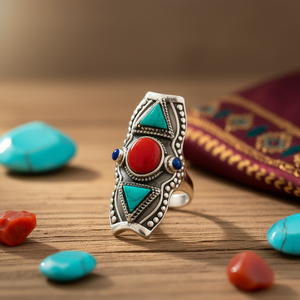 แหวนทองคำแท้ 14.5 กรัม ประดับด้วยหินหลากหลายชนิด - Product Image 3