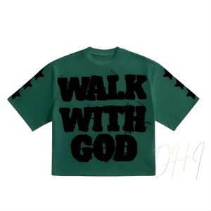 Camiseta Oversize Cristiana Urbana Walk God, Fabricación OEM de Primera Calidad, al Mejor Precio, Elegante, Ecológica y Transpirable - Product Image 1