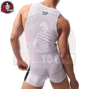 Maillot de lutte tendance en gros, imprimé, en Spandex et Polyester, pour arts martiaux, avec col rond, pour la gym et les combats - Product Image 4