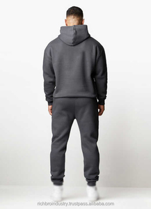 Chándal de Jogger con capucha de maternidad, color personalizado, ajuste Regular, para hombre, relajado, hombro caído, transpirable, Polar, logotipo impreso - Product Image 3