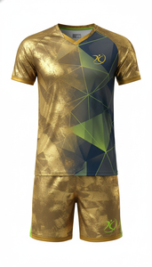 Conjunto de Camiseta y Pantalones Cortos de Voleibol Cyber Negros Mate Personalizados al por Mayor, Uniforme de Equipo Transpirable OEM, Ropa Deportiva Sublimada - Product Image 3