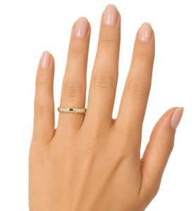 9K 10K 14K 18K Solid <b>Gold</b> Wedding Band <b>Ring</b> Minimalist Flush <b>Set</b> Diamond <b>Ring</b> Stackable Anniversary Band Round Lab Grown Diamond - Product Image 4