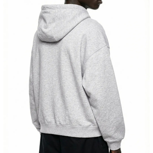 เสื้อฮู้ดครอปผู้ชายขายส่ง แจ็คเก็ตสองชั้นแบบเรียบ ซิปเฉียง ปักลาย รับทำโลโก้ตามสั่ง - Product Image 4