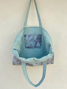 Sac fourre-tout matelassé léger en patchwork, grande capacité, doublure en coton doux, sac à bandoulière pour femme toutes saisons - Product Image 3