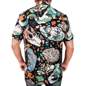 Chemises Hawaïennes Florales Décontractées pour Hommes – Hauts de Plage Boutonnés Anti-Plis Imprimés par Sublimation Respirants Séchage Rapide Écologiques - Product Image 4