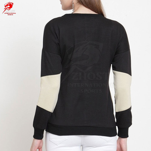 Pull en tricot noir uni pour femme, col rond, manches longues, décontracté, pour l'hiver, 100% coton, écologique, devant uni - Product Image 4
