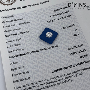 เพชรรูปวงรีสำหรับการทำเครื่องประดับอัญมณี1CT VS1 D-Vins สำหรับการทำเครื่องประดับ - Product Image 1