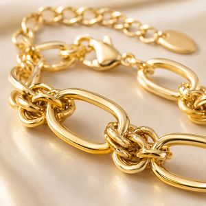 Knot <b>Bracelet</b> with Hollow Interlocking Link Stainless Steel for Women Chunky Statement Jewelry - Product Image 5