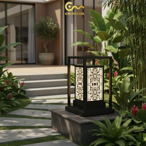 โคมไฟติดผนังสี่เหลี่ยมกลางแจ้งสุดหรูทันสมัย สำหรับตกแต่งสวน ใช้ไฟ AC 200V ขั้วหลอด E27 มาตรฐาน IP65 ผลิตจากสแตนเลสสีดำ - Product Image 6