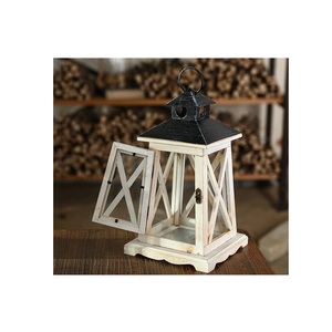 Portavelas de Madera Rústico con Ventanas de Vidrio y Asa de Cuerda, Decoración para Interiores y Exteriores del Hogar - Product Image 6
