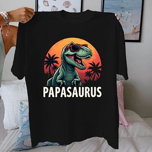 T Rex Gafas de sol Papasaurus Camiseta cómoda de algodón puro para mujer - Product Image 1