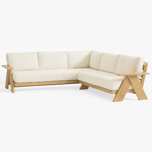 Canapé de jardin modulaire en teck de qualité commerciale pour l'ameublement extérieur de villas - Product Image 1