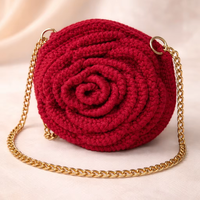 Sac bohème en crochet fait main avec chaîne métallique <1mm Tolerance Fabriqué en Inde par JM INTERNATIONAL