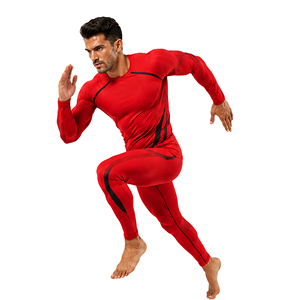 Ensemble de survêtement de compression pour homme personnalisé, haut et pantalon de sport à manches longues, haute élasticité, respirant, séchage rapide, vêtements de sport pour la gym et le fitness - Product Image 5