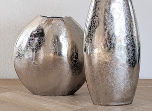 Luxury Hammered Aluminum Flower <b>Vase</b> <b>Set</b> Modern Metallic Silver Finish Wedding Decorative Table Centerpiece Eco-Friendly - Product Image 6