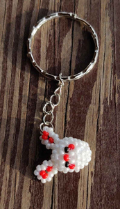 Llavero de conejo con cuentas, accesorio para bolso, hecho a mano, ecológico, para bodas y manualidades. - Product Image 4