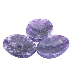 Wholesale Natural Gemstone Worry Pocket Stone Thumb Amethyst Gemstone <b>Crystal</b> Massage Chakra Worry Stone - Product Image 5